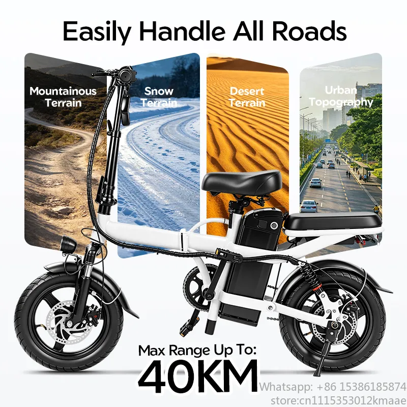Commuter Biking - 브러시리스 모터, 12/14인치 타이어, 48V 배터리,